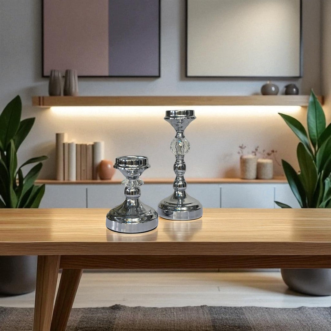 Classic Silver Candle Holder Set