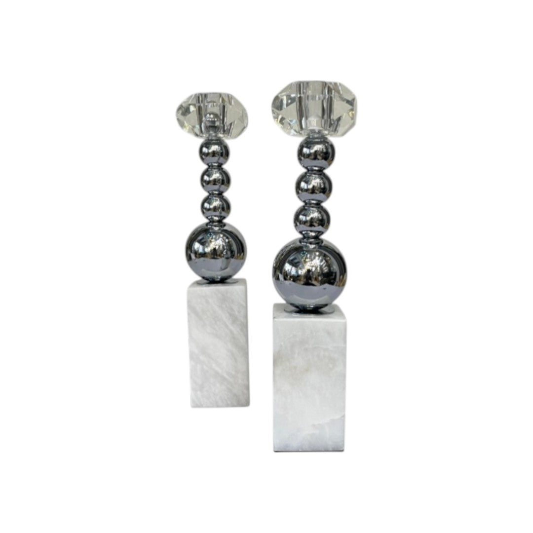 Elysian Glow Marbel Candle Holders