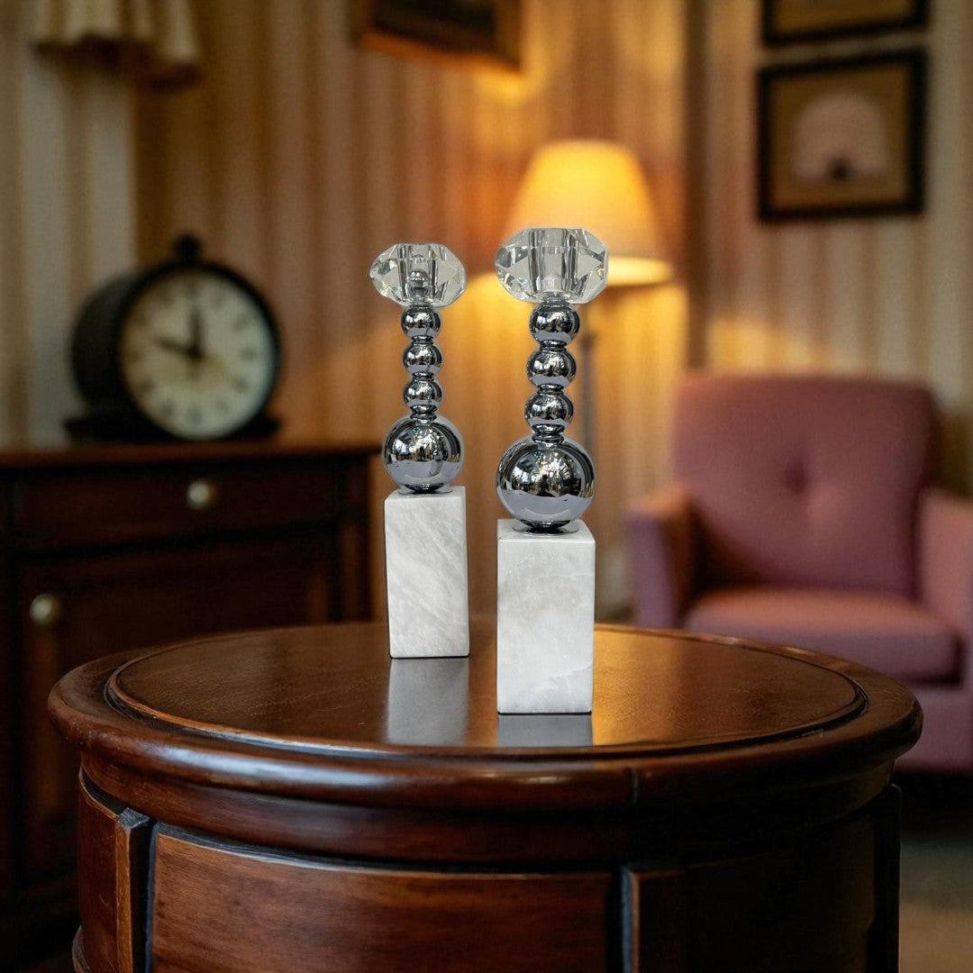 Elysian Glow Marbel Candle Holders