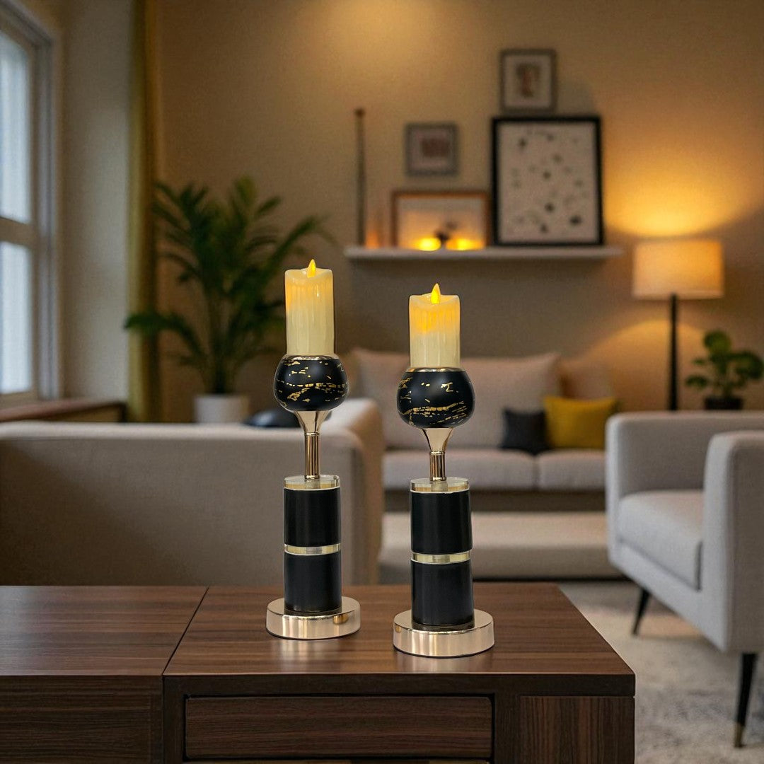 Vintage Radiance Metallic Candle Holder