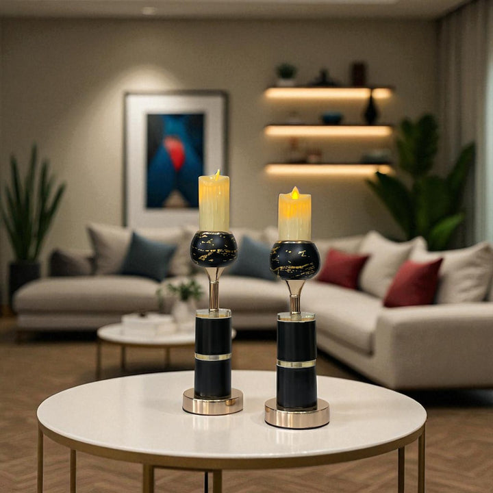 Vintage Radiance Metallic Candle Holder