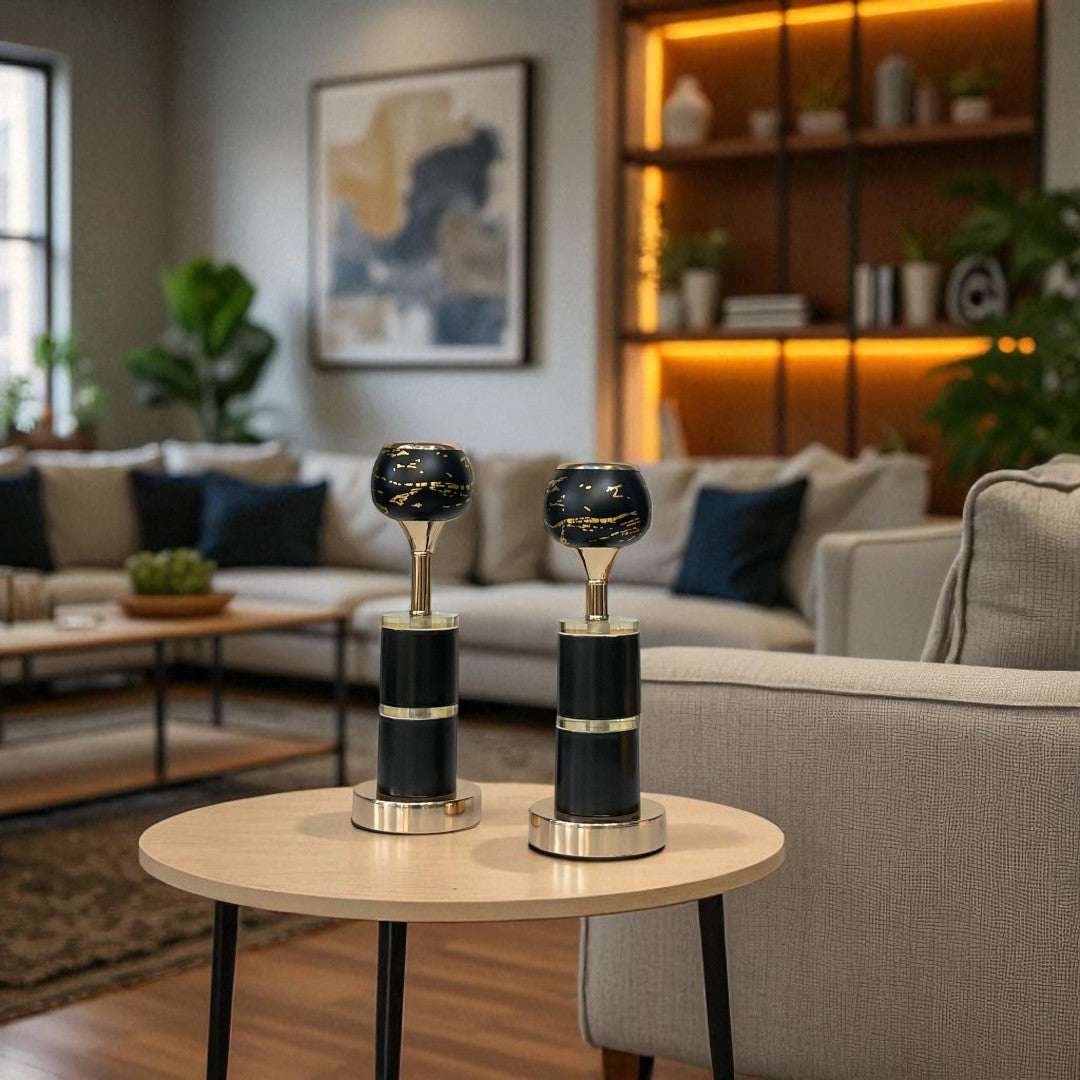 Vintage Radiance Metallic Candle Holder