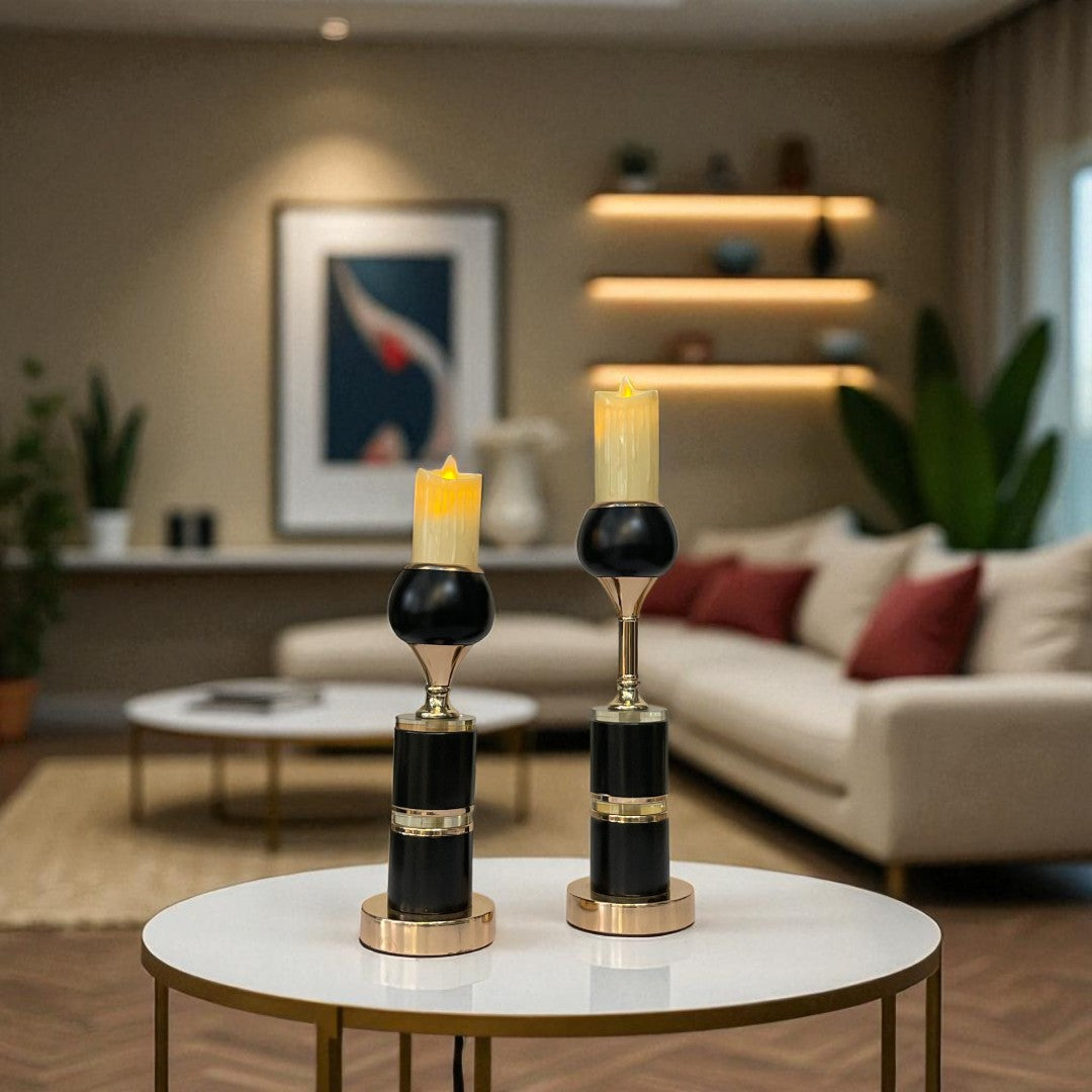 Vintage Radiance Metallic Candle Holder