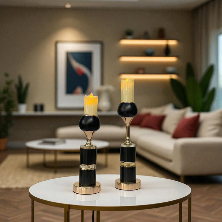 Vintage Radiance Metallic Candle Holder