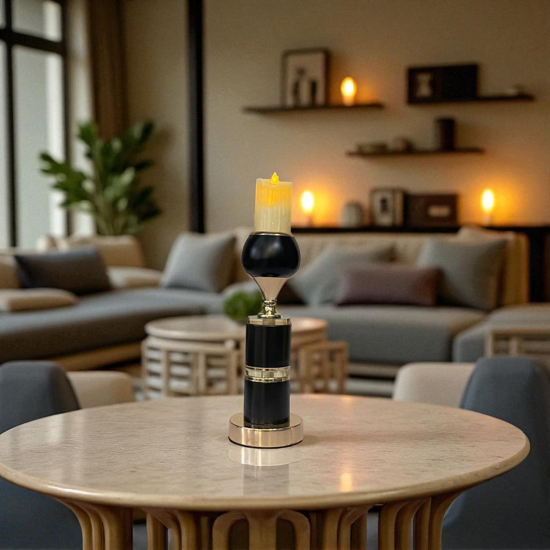 Vintage Radiance Metallic Candle Holder