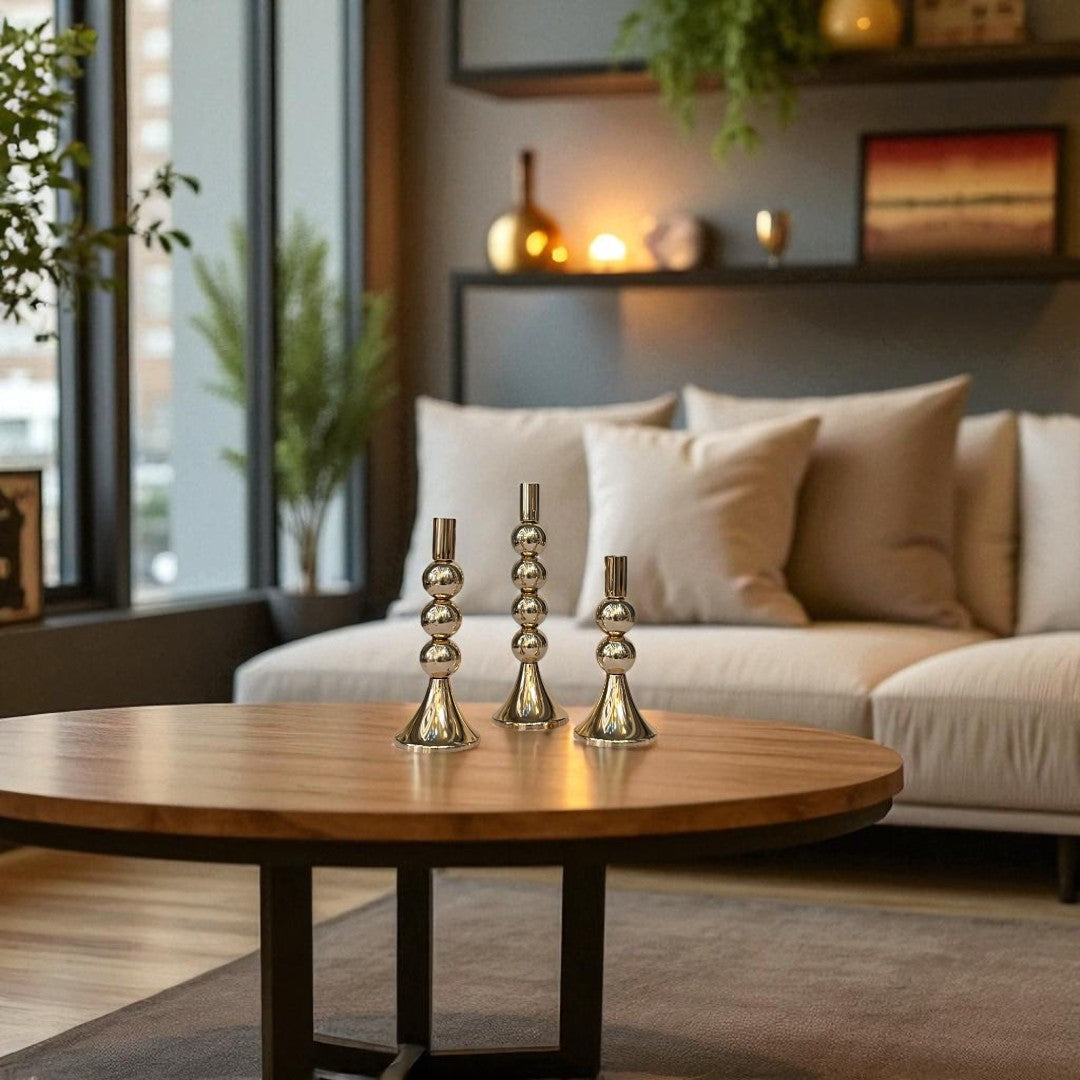 Antique Crystal Glow Candle Stand