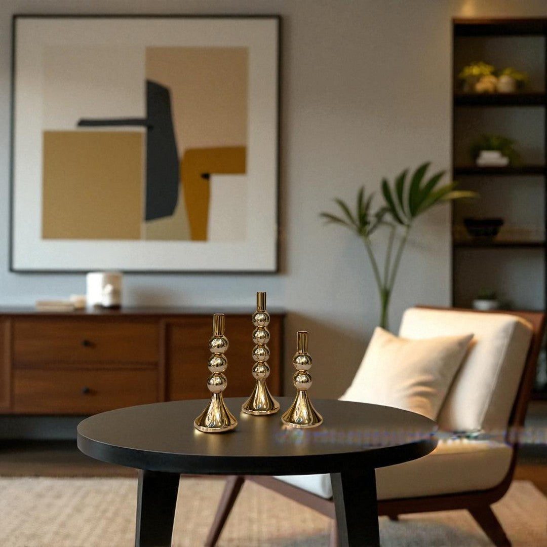 Antique Crystal Glow Candle Stand