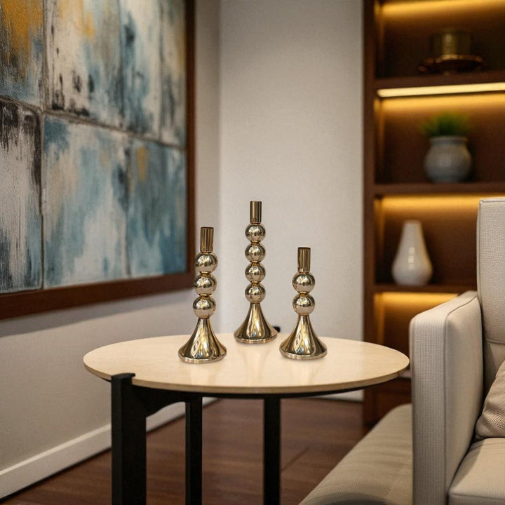 Antique Crystal Glow Candle Stand