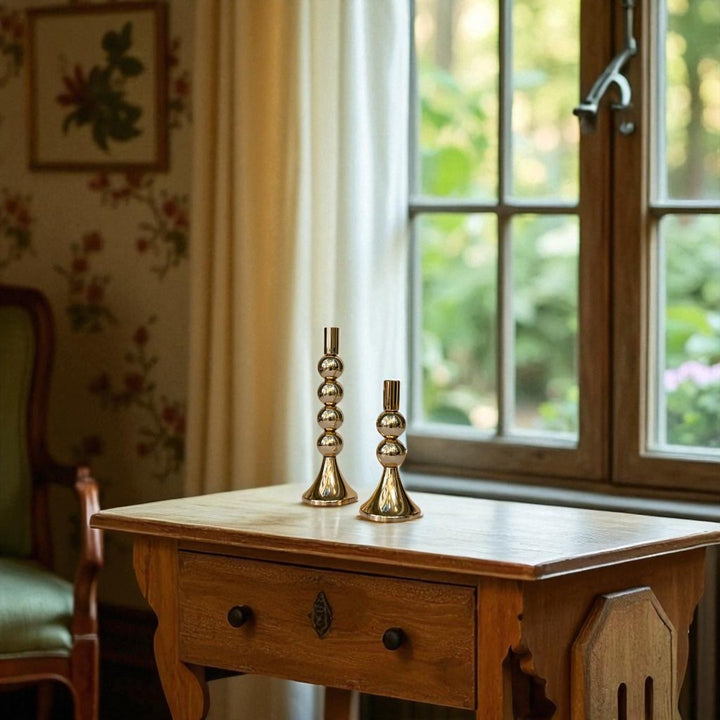 Antique Crystal Glow Candle Stand