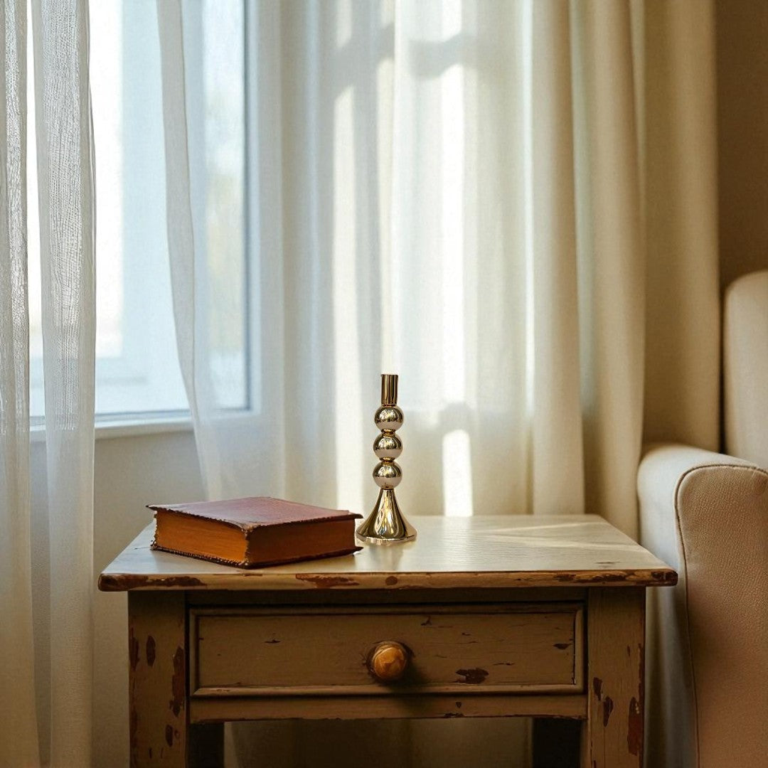 Antique Crystal Glow Candle Stand