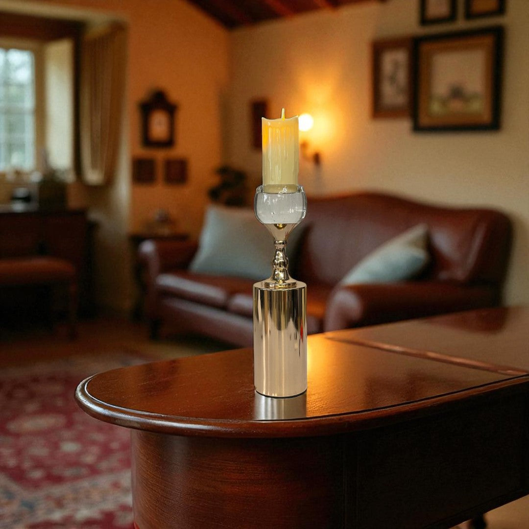 Metal Pillar Candle Holder Set