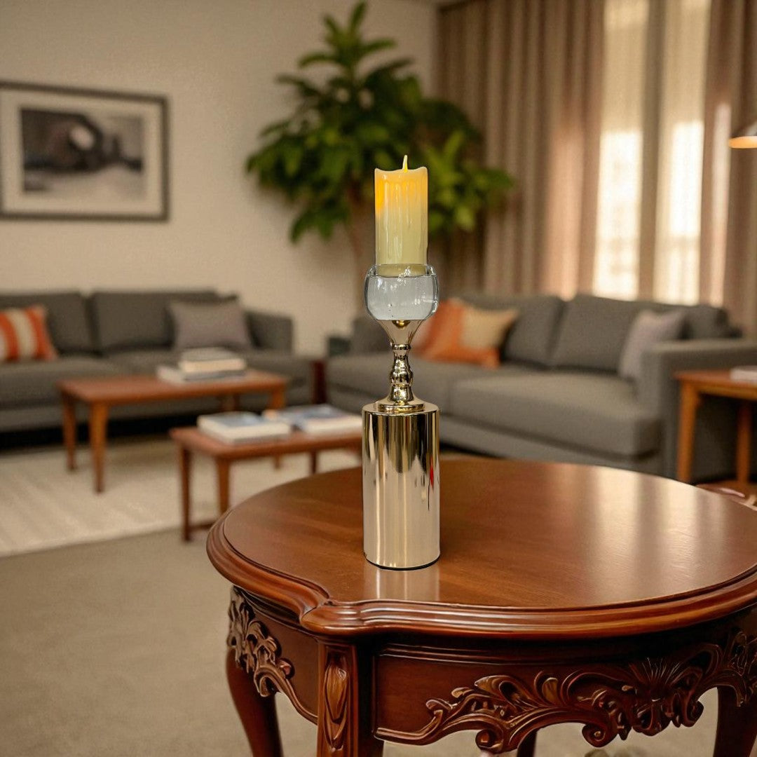 Metal Pillar Candle Holder Set