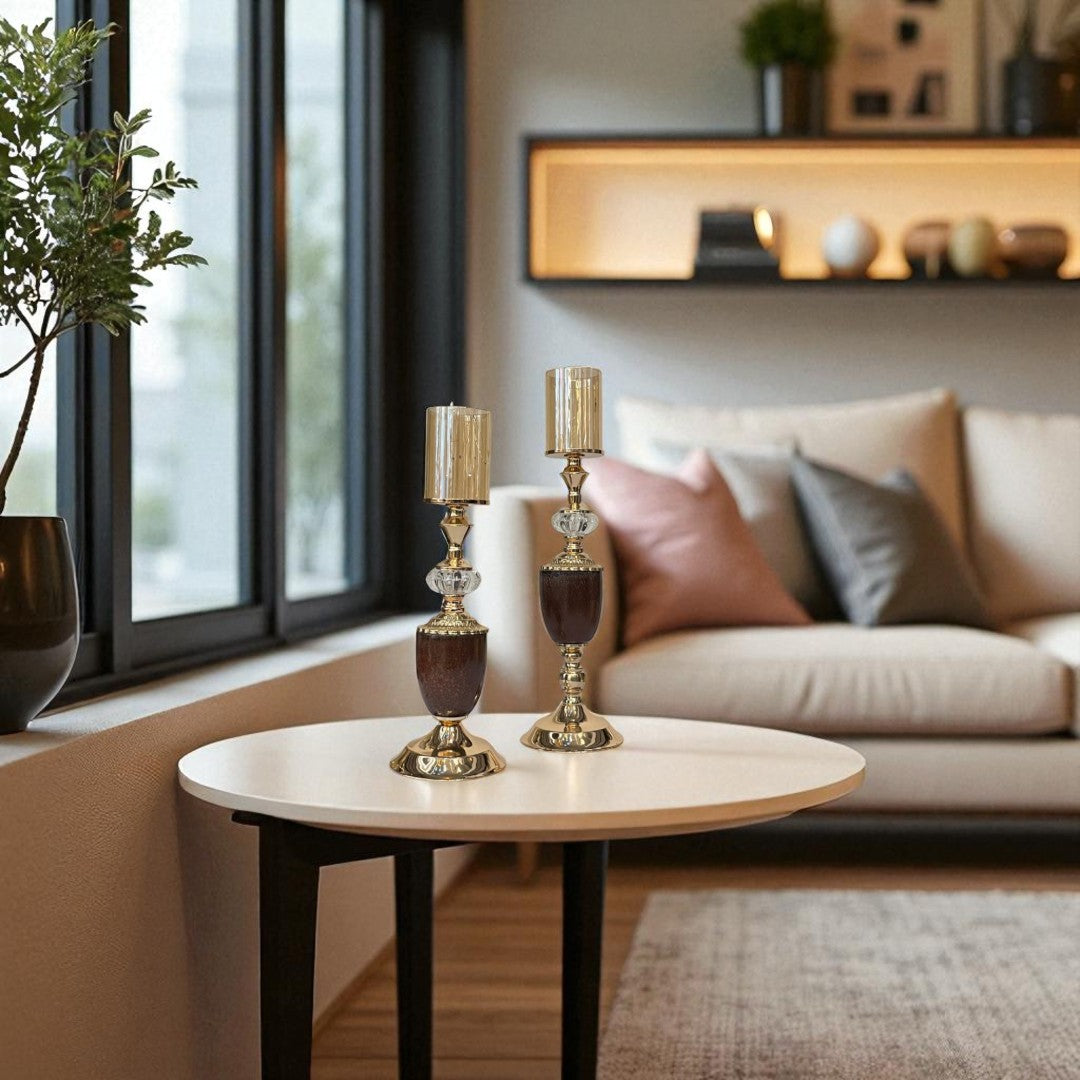 Baroque Metallic Candle Stand