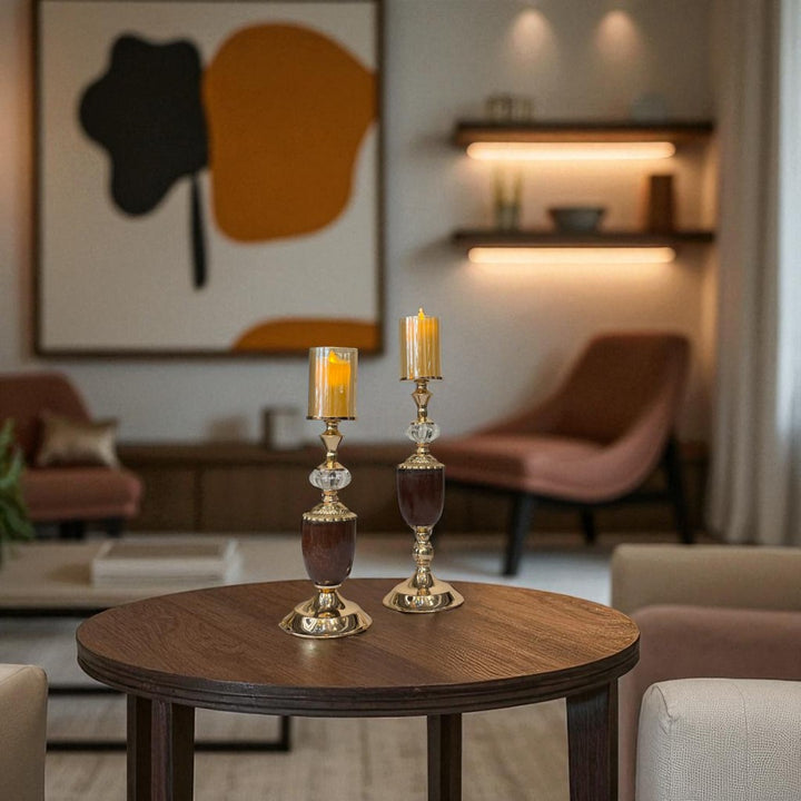 Baroque Metallic Candle Stand