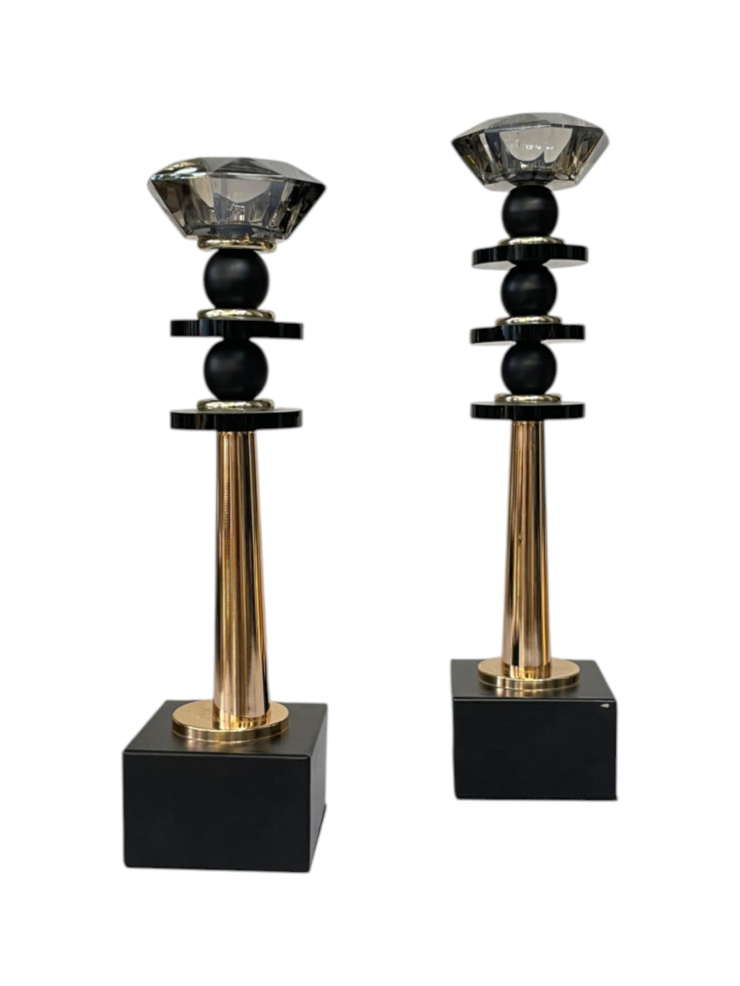 Victorian Luxe Vintage Crystal And Metallic Candle Stand