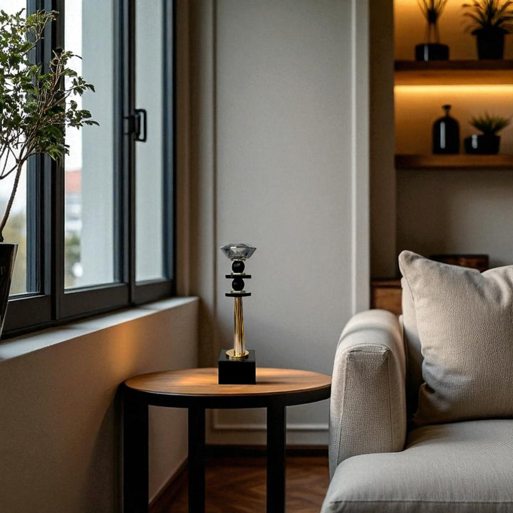 Victorian Luxe Vintage Crystal And Metallic Candle Stand