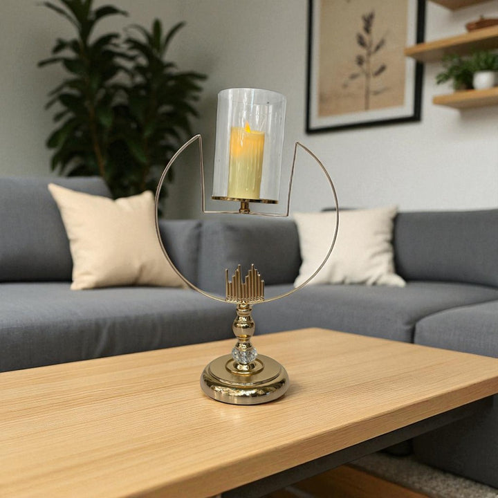 Golden Halo Skyline Candle Stand