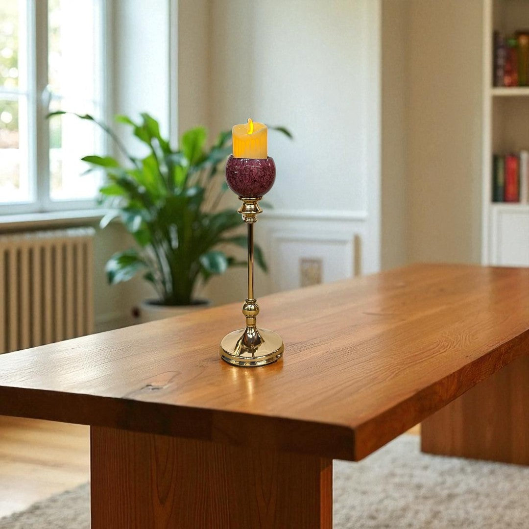 Heirloom Marble & Brass Candle Stand