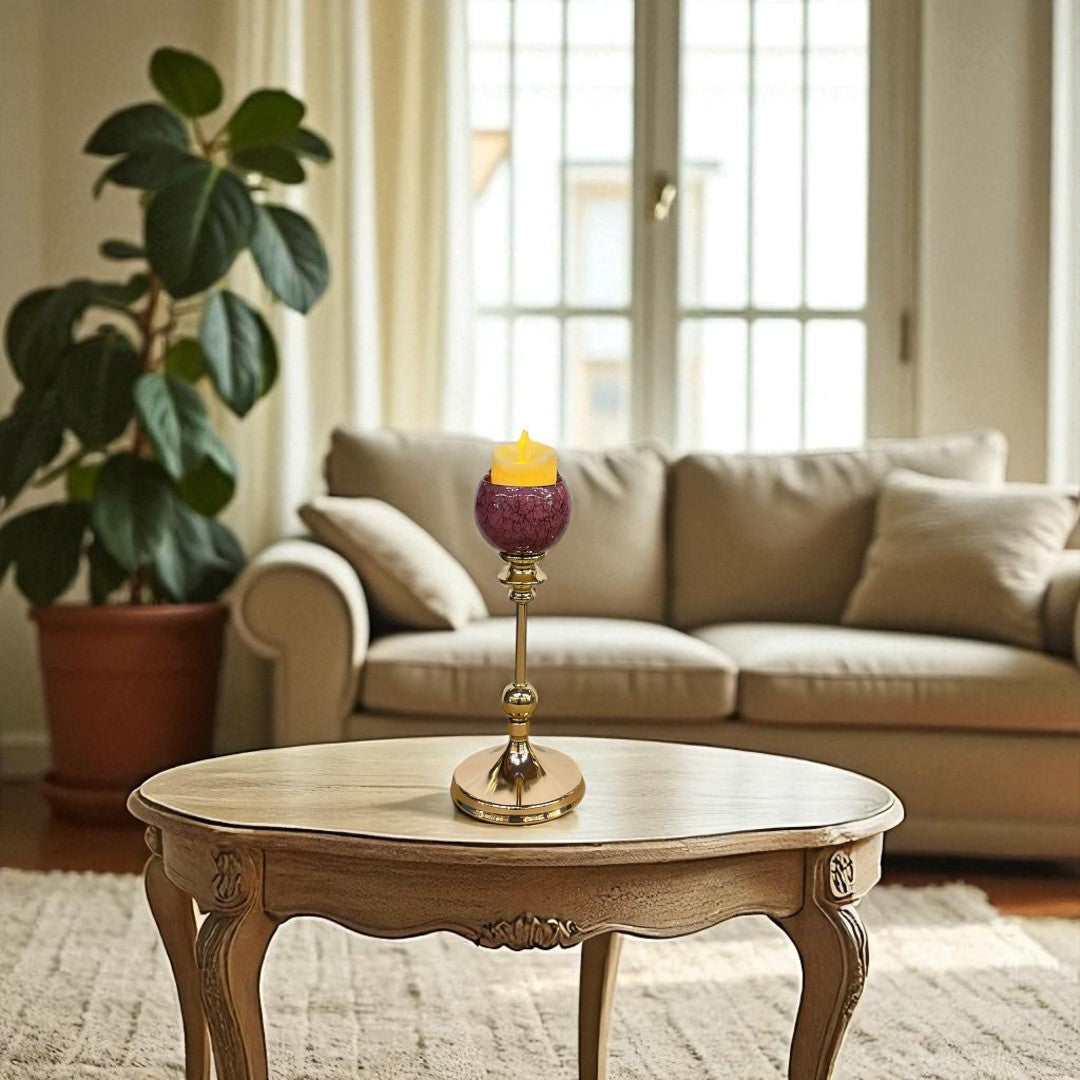 Heirloom Marble & Brass Candle Stand