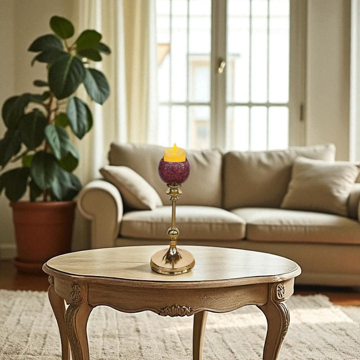 Heirloom Marble & Brass Candle Stand