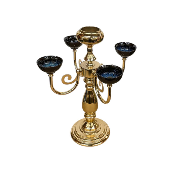 Bohemian Ceramic & Metallic Candle Holder