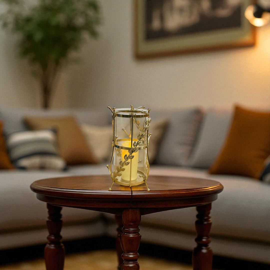 Aurora Metallic Glass Table Candle Holder