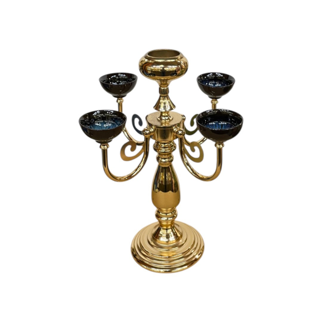 Bohemian Ceramic & Metallic Candle Holder