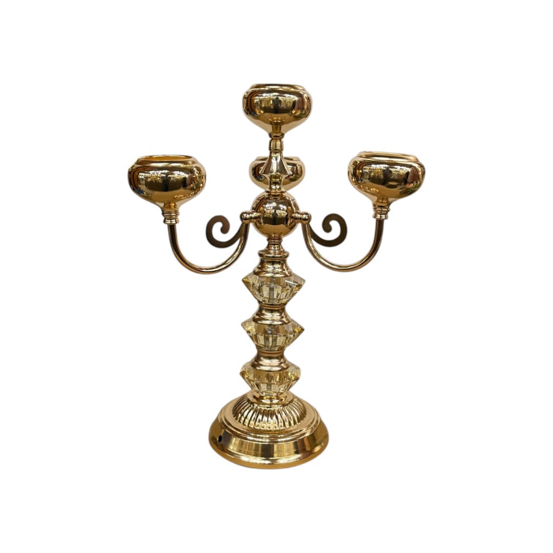 Imperial Crystal & Brass Candle Sculpture