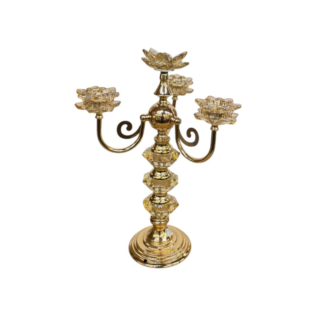 Regal Crystal & Metallic Candle Holder