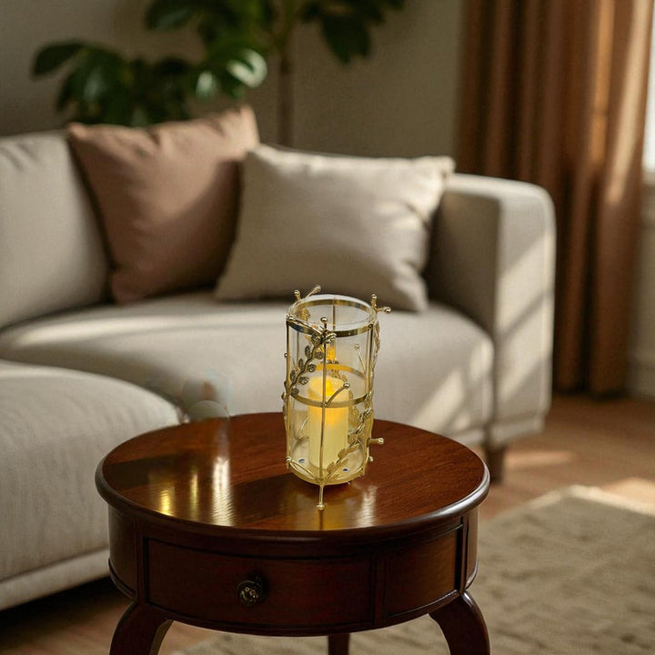 Aurora Metallic Glass Table Candle Holder