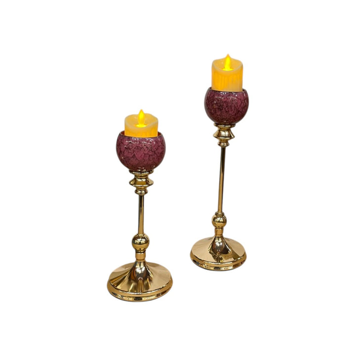 Heirloom Marble & Brass Candle Stand