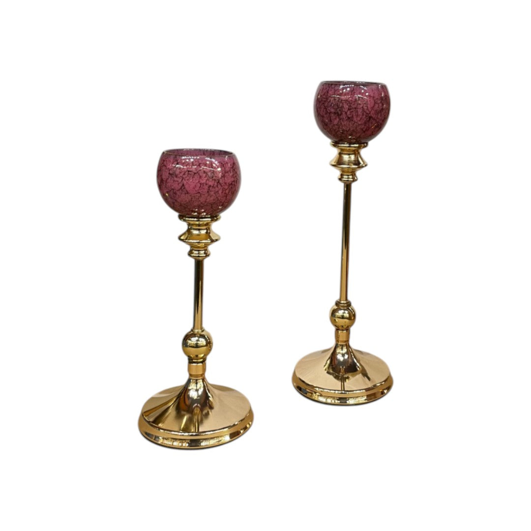 Heirloom Marble & Brass Candle Stand