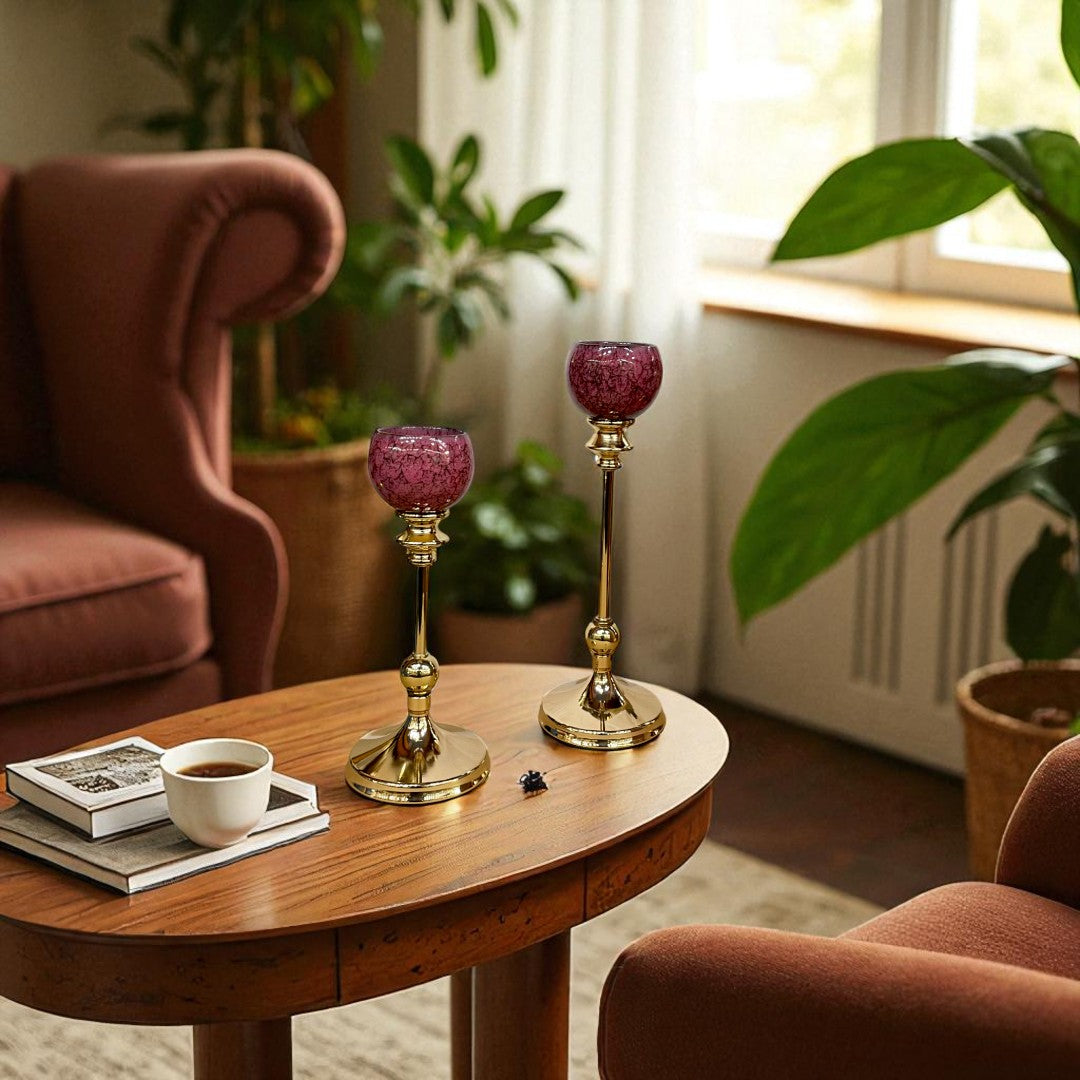 Heirloom Marble & Brass Candle Stand