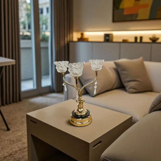 Crystal Spire Metallic Candle Stand