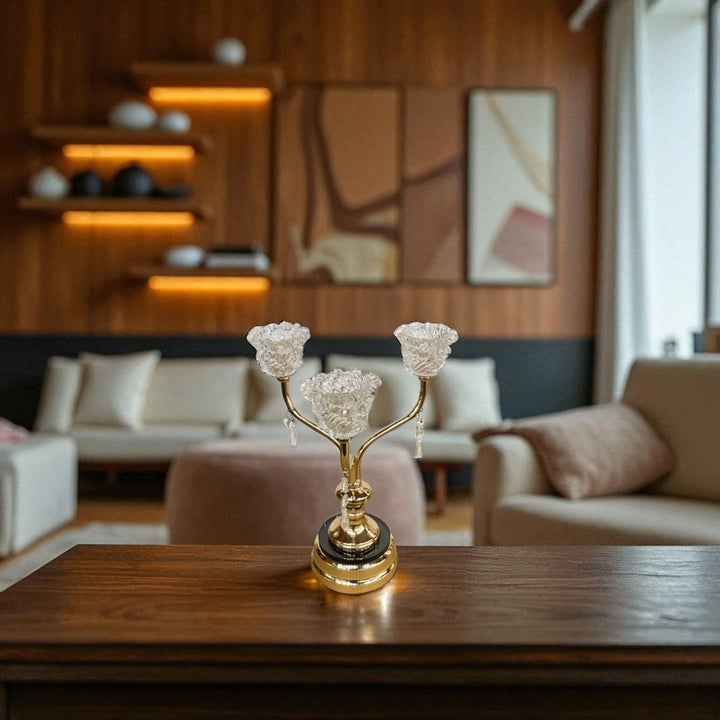 Crystal Spire Metallic Candle Stand