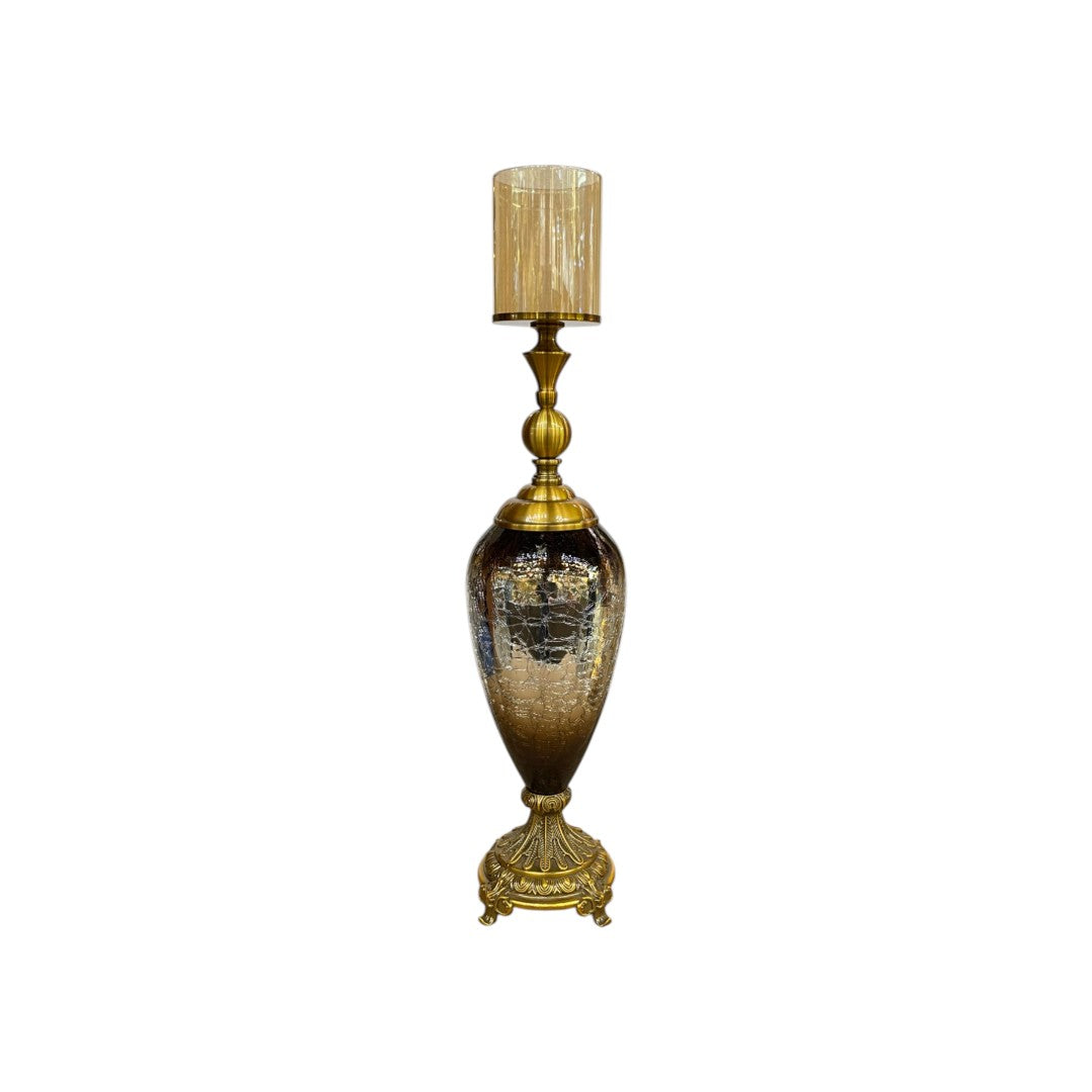 Vintage Versace-Inspired Brass Table Candle Stand