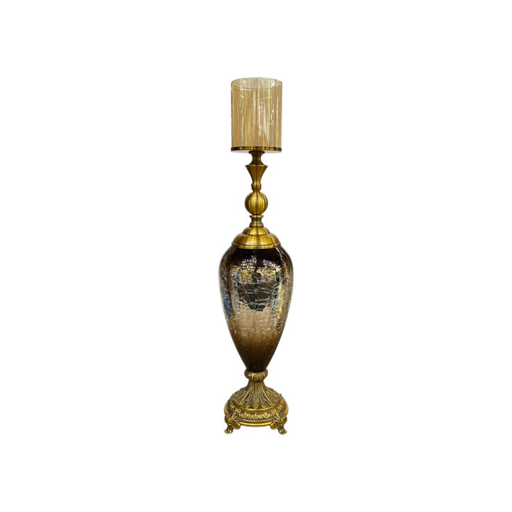 Vintage Versace-Inspired Brass Table Candle Stand