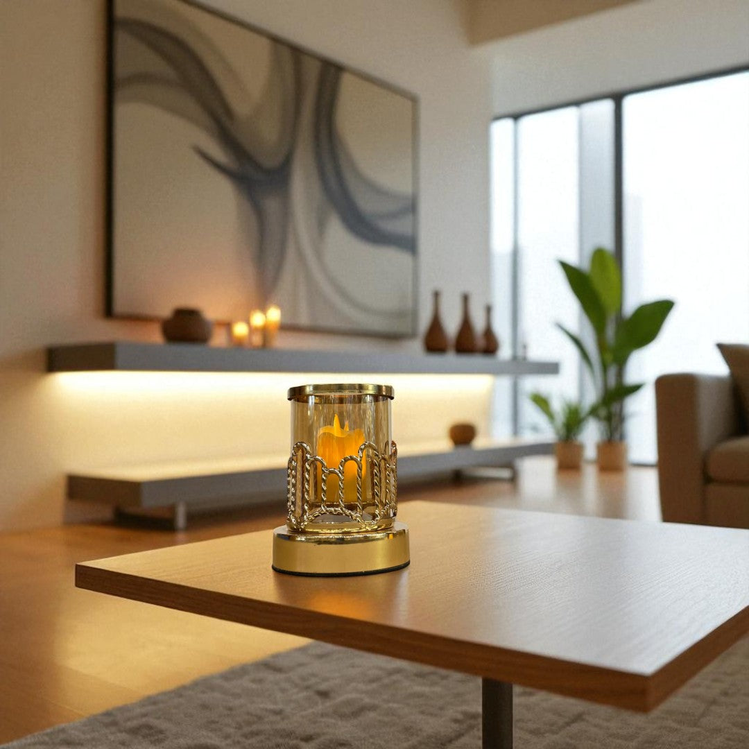 Crystal & Metallic Candle Holder Stand