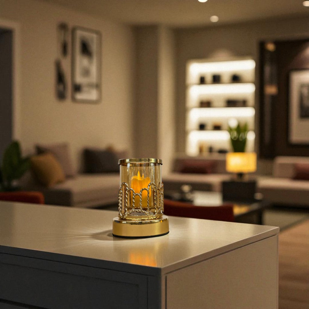 Crystal & Metallic Candle Holder Stand