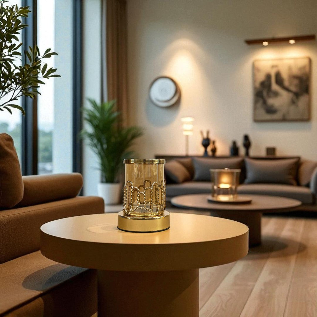 Crystal & Metallic Candle Holder Stand