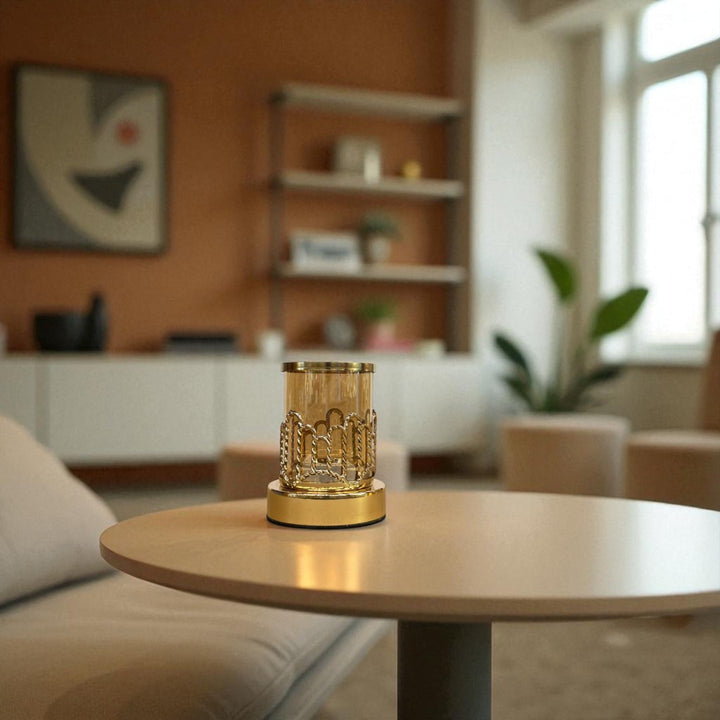 Crystal & Metallic Candle Holder Stand