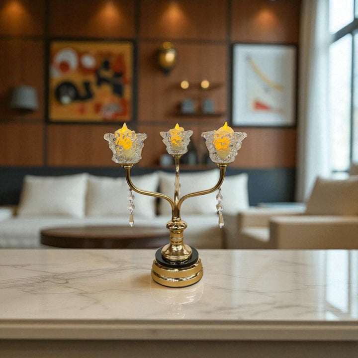 Crystal Spire Metallic Candle Stand