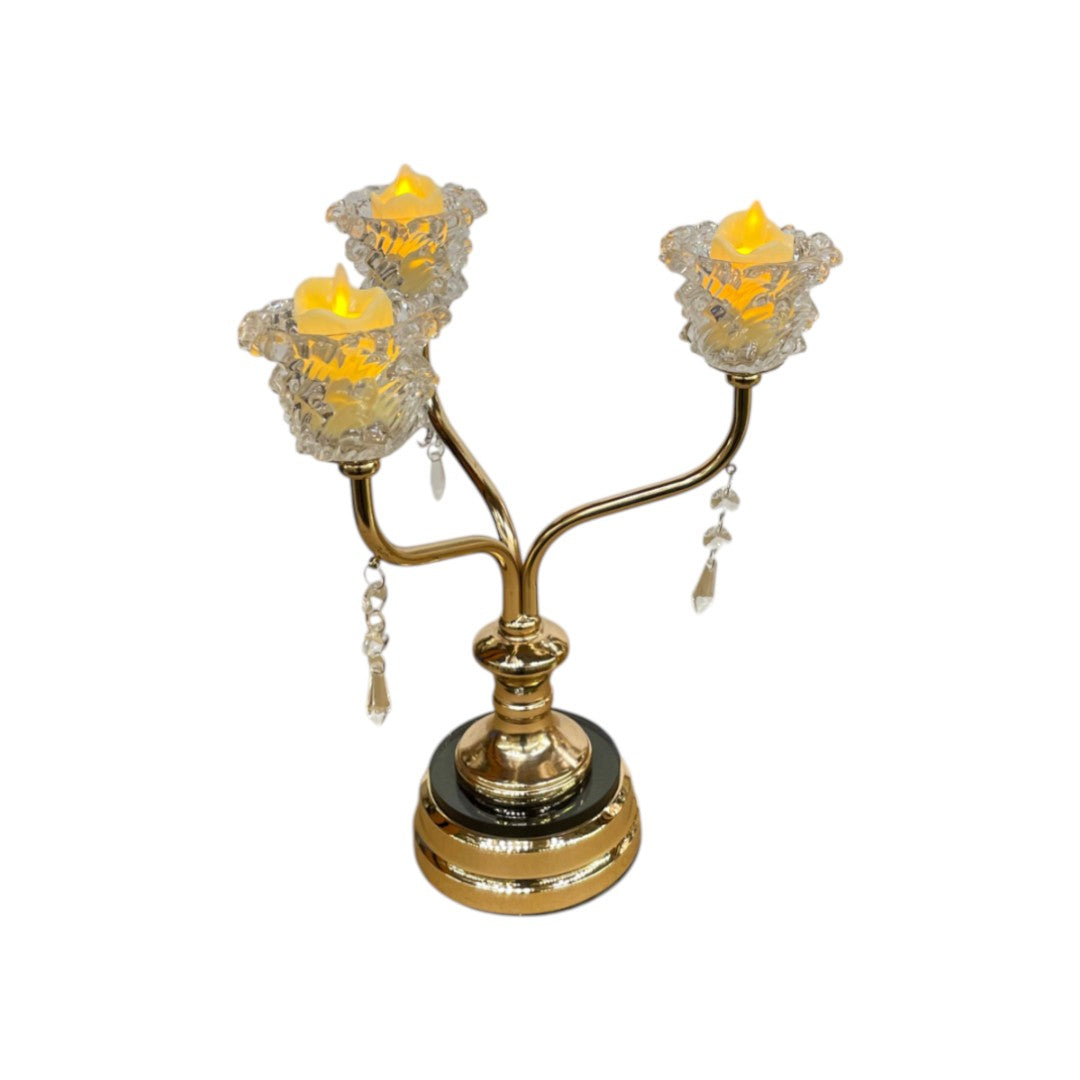 Crystal Spire Metallic Candle Stand