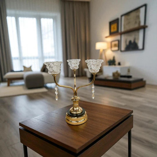 Crystal Spire Metallic Candle Stand