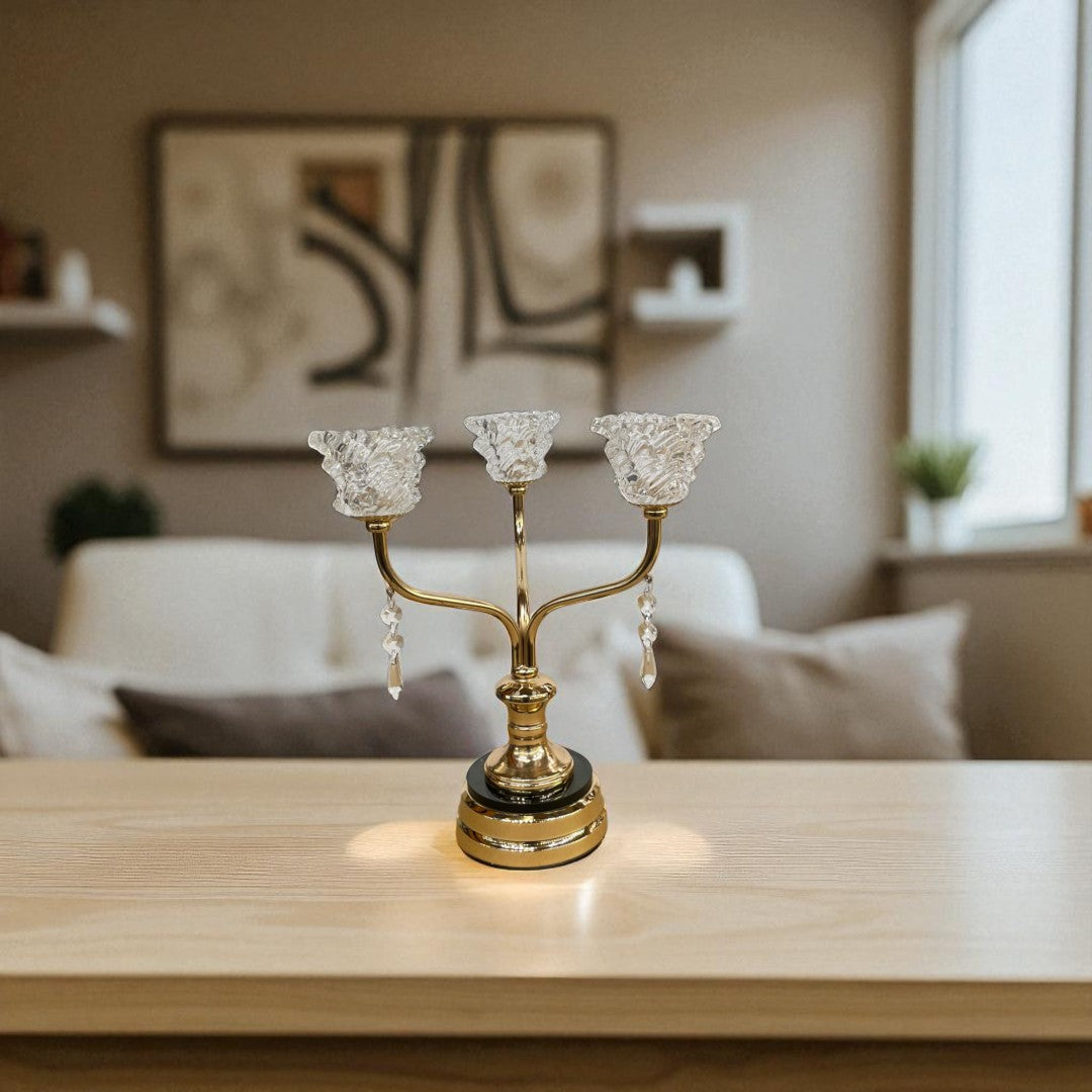 Crystal Spire Metallic Candle Stand