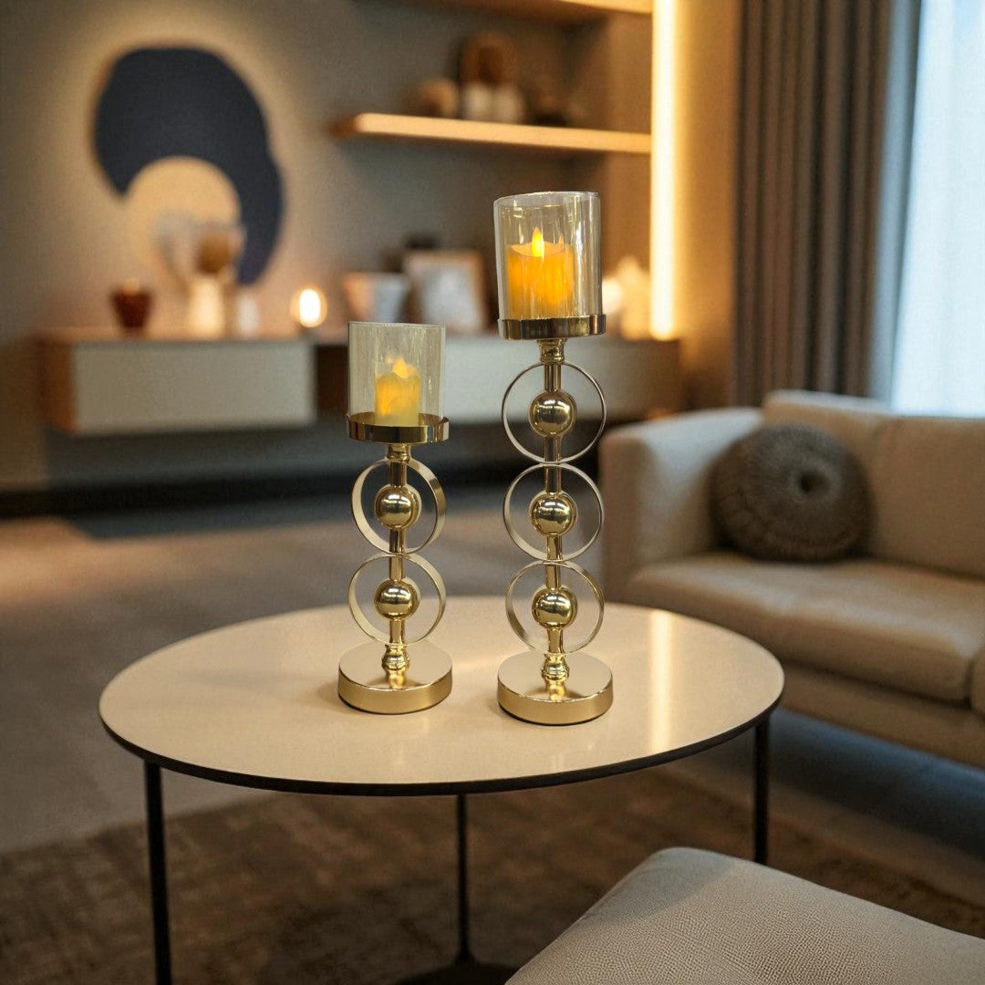 Celestia Brass & Crystal Candle Tower