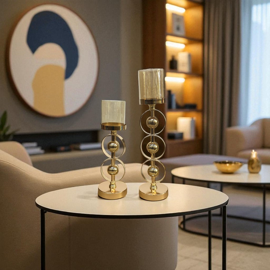 Celestia Brass & Crystal Candle Tower