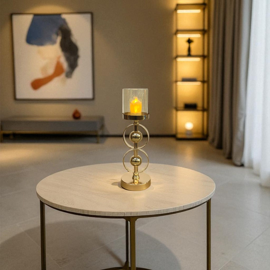 Celestia Brass & Crystal Candle Tower