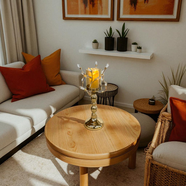 Luxe Aura Crystal & Metallic Candle Accent