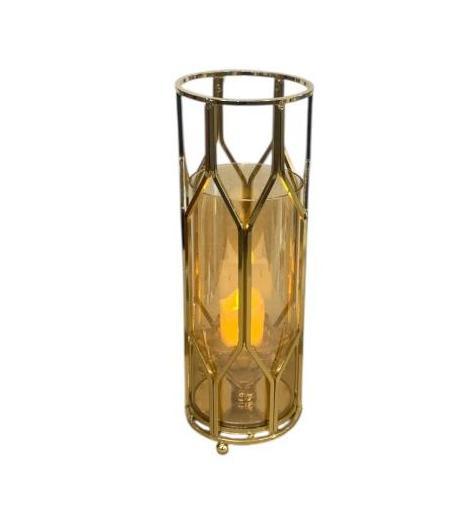 Celestial Bloom Glass & Brass Candle Stand